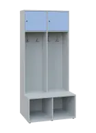 SZB - 180 - 80 šatní skříň s botníkem, 2-dvéřová, 1800x800x300/600 mm, korpus šedá, horní dvířka bla