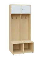 SZB - 180 - 80 šatní skříň s botníkem, 2-dvéřová, 1800x800x300/600 mm, korpus bříza irská, horní dví