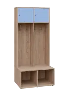 SZB - 180 - 80 šatní skříň s botníkem, 2-dvéřová, 1800x800x300/600 mm, korpus dub bardolino, horní d