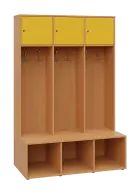 SZB - 180 - 120 šatní skříň s botníkem, 3-dvéřová, 1800x1200x300/600 mm, korpus buk royal, horní dví