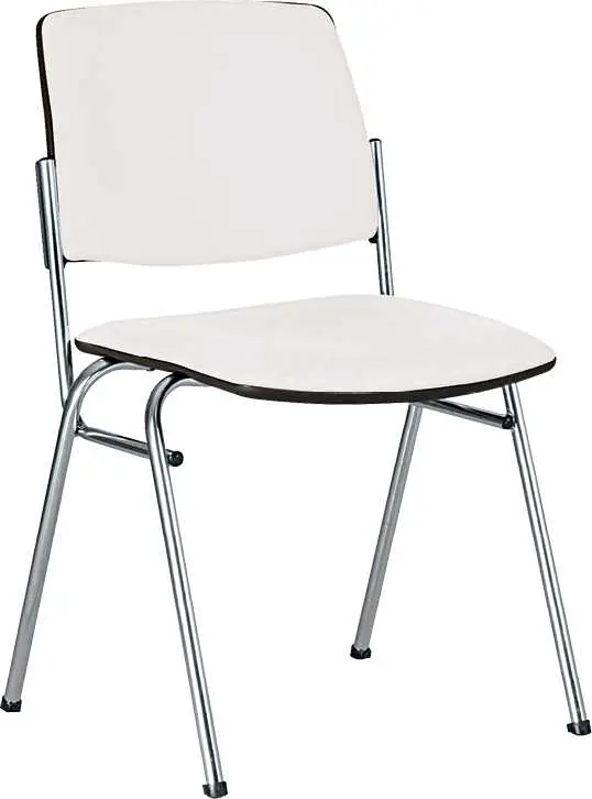 LUISA židle konferenční, koženka bílá