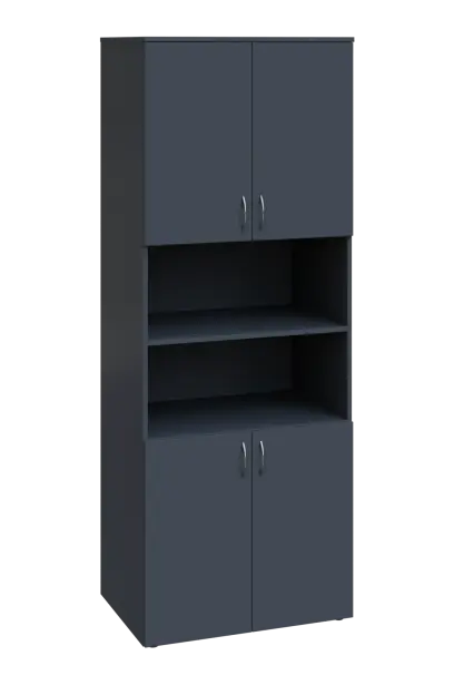 EN 6 - 84DN kancelářská skříň, 4-dveřová/nika, 2150x800x400, antracit