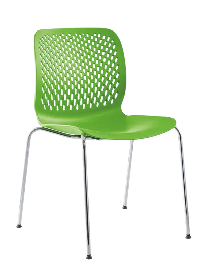SKY, židle plastová, kostra chrom, zelená