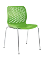 SKY, židle plastová, kostra chrom, zelená