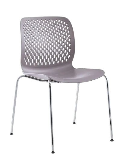 SKY, židle plastová, kostra chrom, šedá