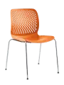 SKY, židle plastová, kostra chrom, oranžová