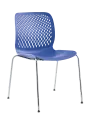SKY, židle plastová, kostra chrom, modrá