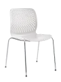 SKY, židle plastová, kostra chrom, bílá