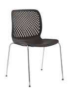SKY, židle plastová, kostra chrom, černá