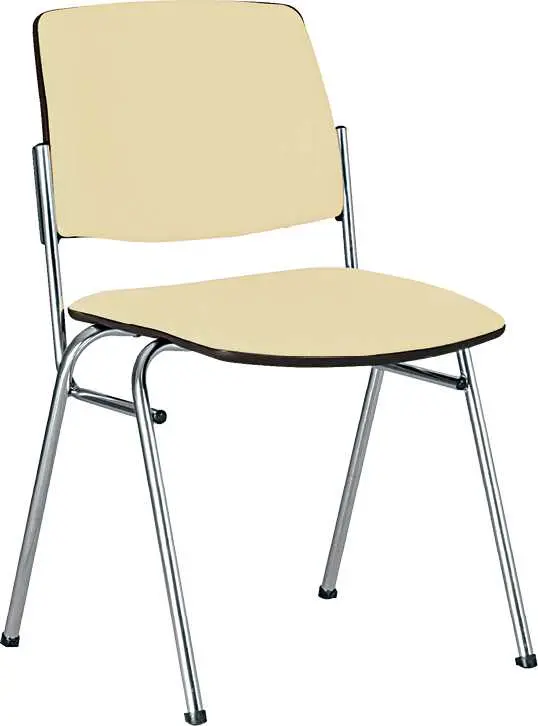 LUISA židle konferenční, koženka smetanová