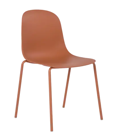 POLLY židle plastová, cihlově oranžová