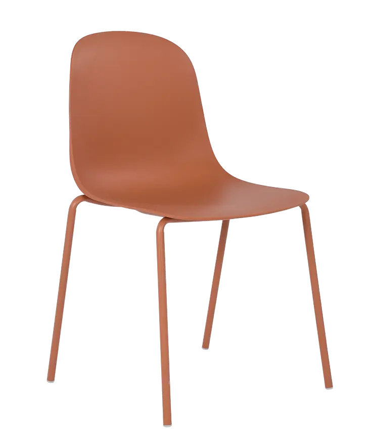 POLLY židle plastová, cihlově oranžová