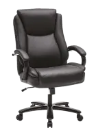 MASTER židle kancelářská, černá kůže, černý kříž, černé područky