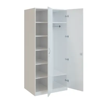 Q 223-80 skříň šatní, 2-dvéřová, 800x600x1800 mm, bílá