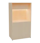 KUCH - CUBE 2 kuchyňka, bez vybavení, 1800x1000x600 mm, LED osvětlení, horní výklopné skříňky, bříza