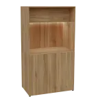 KUCH - CUBE 2 kuchyňka, bez vybavení, 1800x1000x600 mm, LED osvětlení, horní výklopné skříňky, ořech