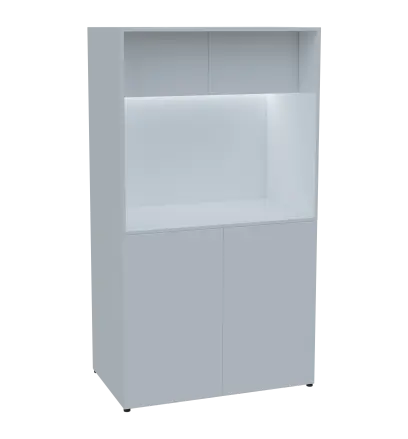 KUCH - CUBE 2 kuchyňka, bez vybavení, 1800x1000x600 mm, LED osvětlení, horní výklopné skříňky, bílá