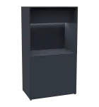 KUCH - CUBE 2 kuchyňka, bez vybavení, 1800x1000x600 mm, LED osvětlení, horní výklopné skříňky, antra