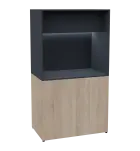 KUCH - CUBE 2 kuchyňka, bez vybavení, 1800x1000x600 mm, LED osvětlení, horní výklopné skříňky, dub b