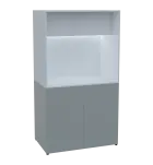 KUCH - CUBE 2 kuchyňka, bez vybavení, 1800x1000x600 mm, LED osvětlení, horní výklopné skříňky, šedá/