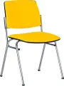 LUISA židle konferenční, koženka žlutá