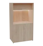 KUCH - CUBE 2 kuchyňka, lednice, 1800x1000x600 mm, LED osvětlení, horní výklopné skříňky, dub bardol