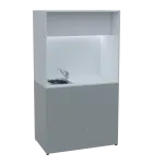 KUCH - CUBE 2 kuchyňka, vybavení - dřez + baterie, 1800x1000x600 mm, LED osvětlení, horní výklopné s