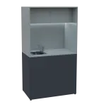 KUCH - CUBE 2 kuchyňka, vybavení - dřez + baterie, 1800x1000x600 mm, LED osvětlení, horní výklopné s