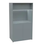 KUCH - CUBE 2 kuchyňka, lednice, 1800x1000x600 mm, LED osvětlení, horní výklopné skříňky, šedá