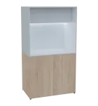 KUCH - CUBE 2 kuchyňka, lednice, 1800x1000x600 mm, LED osvětlení, horní výklopné skříňky, dub bardol