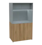 KUCH - CUBE 2 kuchyňka, lednice, 1800x1000x600 mm, LED osvětlení, horní výklopné skříňky, ořech svět