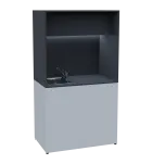 KUCH - CUBE 2 kuchyňka, vybavení - dřez + baterie + lednice, 1800x1000x600 mm, LED osvětlení, horní