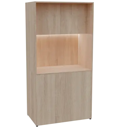 KUCH - CUBE PLUS 2 kuchyňka, bez vybavení, 2000x1000x600 mm, LED osvětlení, dvířka, dub bardolino