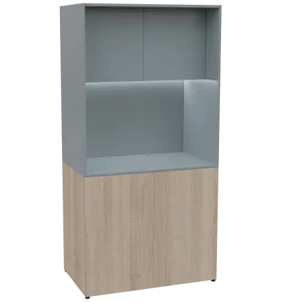 KUCH - CUBE PLUS 2 kuchyňka, bez vybavení, 2000x1000x600 mm, LED osvětlení, dvířka, dub bardolino/šedá