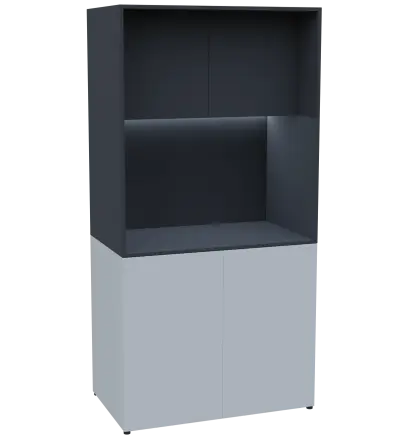 KUCH - CUBE PLUS 2 kuchyňka, bez vybavení, 2000x1000x600 mm, LED osvětlení, dvířka, bílá/antracit