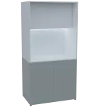 KUCH - CUBE PLUS 2 kuchyňka, bez vybavení, 2000x1000x600 mm, LED osvětlení, dvířka, šedá/bílá