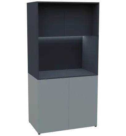 KUCH - CUBE PLUS 2 kuchyňka, bez vybavení, 2000x1000x600 mm, LED osvětlení, dvířka, šedá/antracit