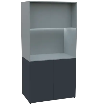 KUCH - CUBE PLUS 2 kuchyňka, bez vybavení, 2000x1000x600 mm, LED osvětlení, dvířka, antracit/šedá
