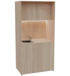 KUCH - CUBE PLUS 2 kuchyňka, vybavení - dřez + baterie, 2000x1000x600 mm, LED osvětlení, dvířka, dub