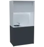 KUCH - CUBE PLUS 2 kuchyňka, vybavení - dřez + baterie, 2000x1000x600 mm, LED osvětlení, dvířka, antracit/bílá