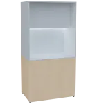 KUCH - CUBE PLUS 2 kuchyňka, lednice, 2000x1000x600 mm, LED osvětlení, dvířka, bříza irská/bílá