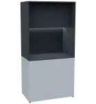 KUCH - CUBE PLUS 2 kuchyňka, lednice, 2000x1000x600 mm, LED osvětlení, dvířka, bílá/antracit