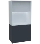 KUCH - CUBE PLUS 2 kuchyňka, lednice, 2000x1000x600 mm, LED osvětlení, dvířka, antracit/bílá