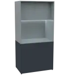KUCH - CUBE PLUS 2 kuchyňka, lednice, 2000x1000x600 mm, LED osvětlení, dvířka, antracit/šedá