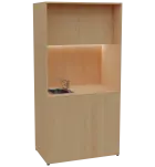 KUCH - CUBE PLUS 2 kuchyňka, vybavení - dřez + baterie + lednice, 2000x1000x600 mm, LED osvětlení, d