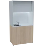 KUCH - CUBE PLUS 2 kuchyňka, vybavení - dřez + baterie + lednice, 2000x1000x600 mm, LED osvětlení, d