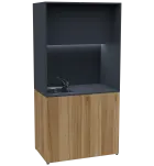 KUCH - CUBE PLUS 2 kuchyňka, vybavení - dřez + baterie + lednice, 2000x1000x600 mm, LED osvětlení, d