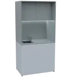 KUCH - CUBE PLUS 2 kuchyňka, vybavení - dřez + baterie + lednice, 2000x1000x600 mm, LED osvětlení, d