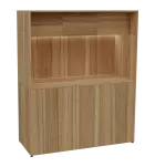 KUCH - CUBE 3 kuchyňka, bez vybavení, 1800x1480x600 mm, LED osvětlení, horní výklopné skříňky, ořech