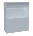 KUCH - CUBE 3 kuchyňka, bez vybavení, 1800x1480x600 mm, LED osvětlení, horní výklopné skříňky, bílá